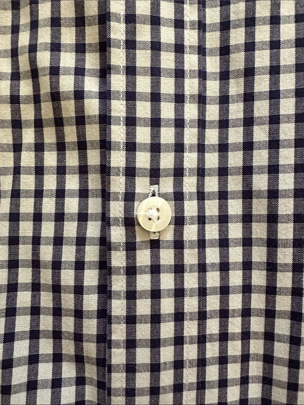 J. Crew Men’s Navy and White Gingham Button-Down Shirt